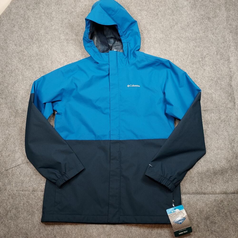 COLUMBIA Omni-Tech Hikebound II Waterproof Jacket Youth Large Royal Blue Navy